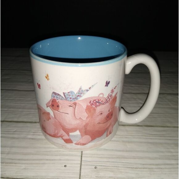 Potpourri Press Vintage Pig Out Coffee Tea Mug 1990 Korea Piggy Love Print - Picture 8 of 10